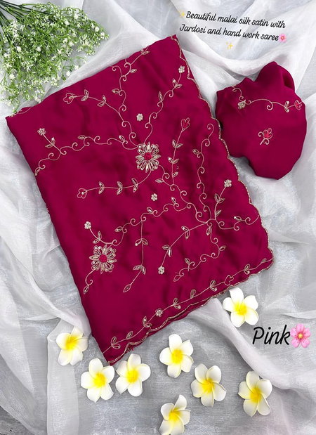 JK 271 B Satin Silk With Handwork Saree Wholesale Clothing Suppliers In India